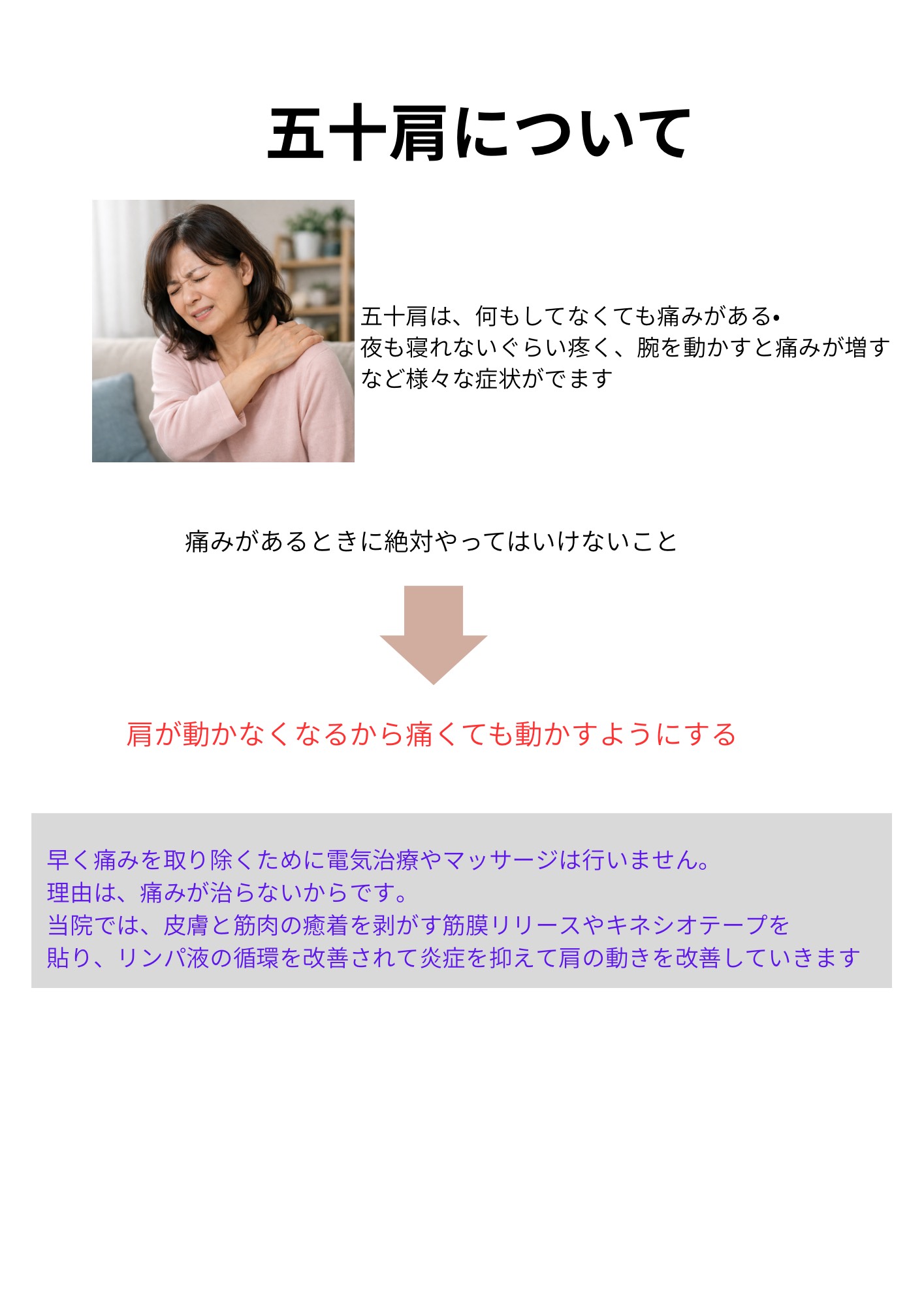 五十肩について